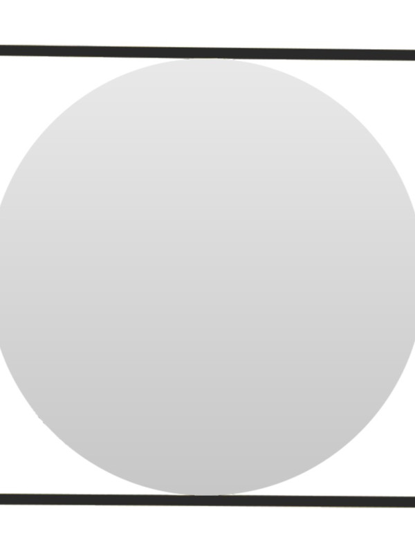 Дизайнерское настенное зеркало Glass Memory Image в металлической раме черного цвета 1040*1040 Дизайнерское настенное зеркало Glass Memory Image в металлической раме черного цвета 1040*1040